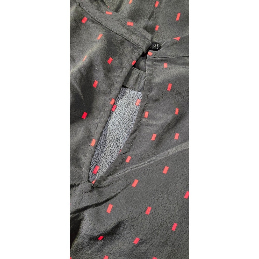 Sanctuary Womens Black Red Dot Print Long Sleeve Peplum Blouse Top XXL Recyc Pol - Picture 5 of 6